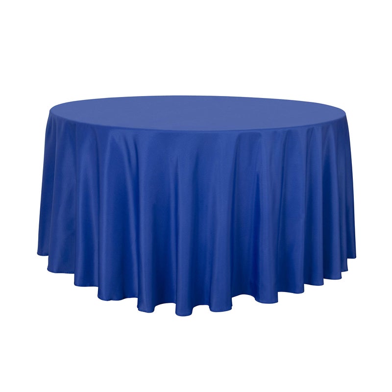 sancua Round Tablecloth - 120 Inch - Water Resistant Spill Proof Washable Polyester Table Cloth Decorative Fabric Table Cover for Dining Tables, Buffet Parties and Camping, Blue - Image 1